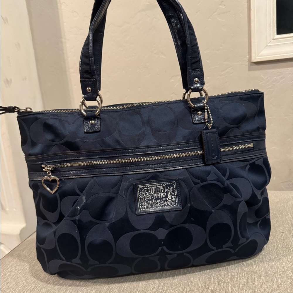 Coach Poppy Daisy Signature Canvas large tote bag